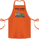 Will Mo the Lawn For Beer Funny Alcohol Cotton Apron 100% Organic Orange