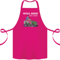 Will Mo the Lawn For Beer Funny Alcohol Cotton Apron 100% Organic Pink