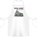 Will Mo the Lawn For Beer Funny Alcohol Cotton Apron 100% Organic White