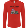 Will Mo the Lawn For Beer Funny Alcohol Mens Long Sleeve T-Shirt Red