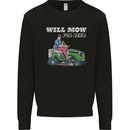 Will Mo the Lawn For Beer Funny Alcohol Mens Sweatshirt Jumper Black