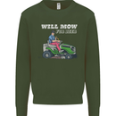 Will Mo the Lawn For Beer Funny Alcohol Mens Sweatshirt Jumper Forest Green