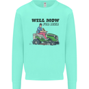 Will Mo the Lawn For Beer Funny Alcohol Mens Sweatshirt Jumper Peppermint
