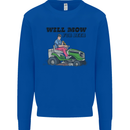 Will Mo the Lawn For Beer Funny Alcohol Mens Sweatshirt Jumper Royal Blue