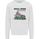 Will Mo the Lawn For Beer Funny Alcohol Mens Sweatshirt Jumper White