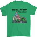 Will Mo the Lawn For Beer Funny Alcohol Mens T-Shirt Cotton Gildan Irish Green