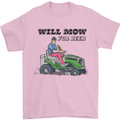 Will Mo the Lawn For Beer Funny Alcohol Mens T-Shirt Cotton Gildan Light Pink
