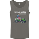Will Mo the Lawn For Beer Funny Alcohol Mens Vest Tank Top Charcoal