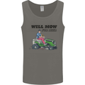 Will Mo the Lawn For Beer Funny Alcohol Mens Vest Tank Top Charcoal