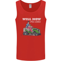 Will Mo the Lawn For Beer Funny Alcohol Mens Vest Tank Top Red