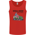 Will Mo the Lawn For Beer Funny Alcohol Mens Vest Tank Top Red