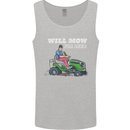 Will Mo the Lawn For Beer Funny Alcohol Mens Vest Tank Top Sports Grey
