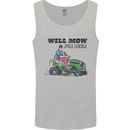 Will Mo the Lawn For Beer Funny Alcohol Mens Vest Tank Top Sports Grey