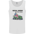 Will Mo the Lawn For Beer Funny Alcohol Mens Vest Tank Top White