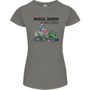Will Mo the Lawn For Beer Funny Alcohol Womens Petite Cut T-Shirt Charcoal