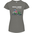 Will Mo the Lawn For Beer Funny Alcohol Womens Petite Cut T-Shirt Charcoal