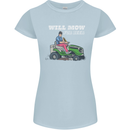 Will Mo the Lawn For Beer Funny Alcohol Womens Petite Cut T-Shirt Light Blue