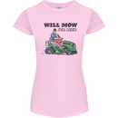 Will Mo the Lawn For Beer Funny Alcohol Womens Petite Cut T-Shirt Light Pink