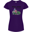 Will Mo the Lawn For Beer Funny Alcohol Womens Petite Cut T-Shirt Purple