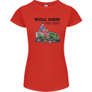 Will Mo the Lawn For Beer Funny Alcohol Womens Petite Cut T-Shirt Red