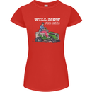 Will Mo the Lawn For Beer Funny Alcohol Womens Petite Cut T-Shirt Red