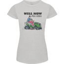 Will Mo the Lawn For Beer Funny Alcohol Womens Petite Cut T-Shirt Sports Grey