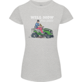 Will Mo the Lawn For Beer Funny Alcohol Womens Petite Cut T-Shirt Sports Grey