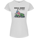 Will Mo the Lawn For Beer Funny Alcohol Womens Petite Cut T-Shirt White