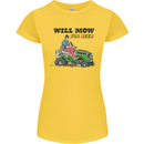 Will Mo the Lawn For Beer Funny Alcohol Womens Petite Cut T-Shirt Yellow
