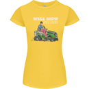 Will Mo the Lawn For Beer Funny Alcohol Womens Petite Cut T-Shirt Yellow