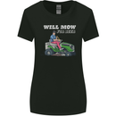 Will Mo the Lawn For Beer Funny Alcohol Womens Wider Cut T-Shirt Black