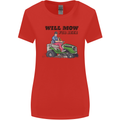 Will Mo the Lawn For Beer Funny Alcohol Womens Wider Cut T-Shirt Red