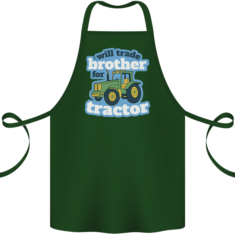 Will Trade Brother For Tractor Farming Cotton Apron 100% Organic Forest Green