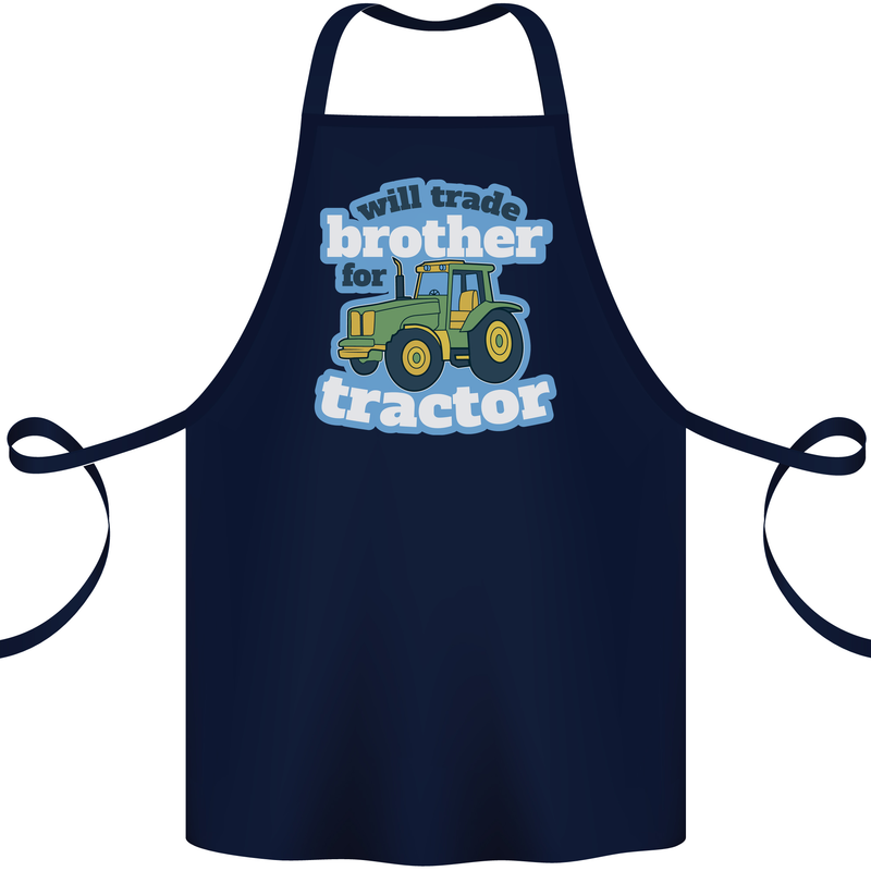 Will Trade Brother For Tractor Farming Cotton Apron 100% Organic Navy Blue