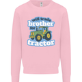 Will Trade Brother For Tractor Farming Kids Sweatshirt Jumper Light Pink