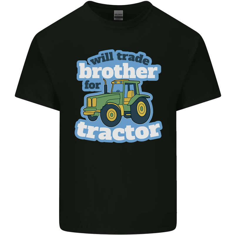 Will Trade Brother For Tractor Farming Mens Cotton T-Shirt Tee Top Black