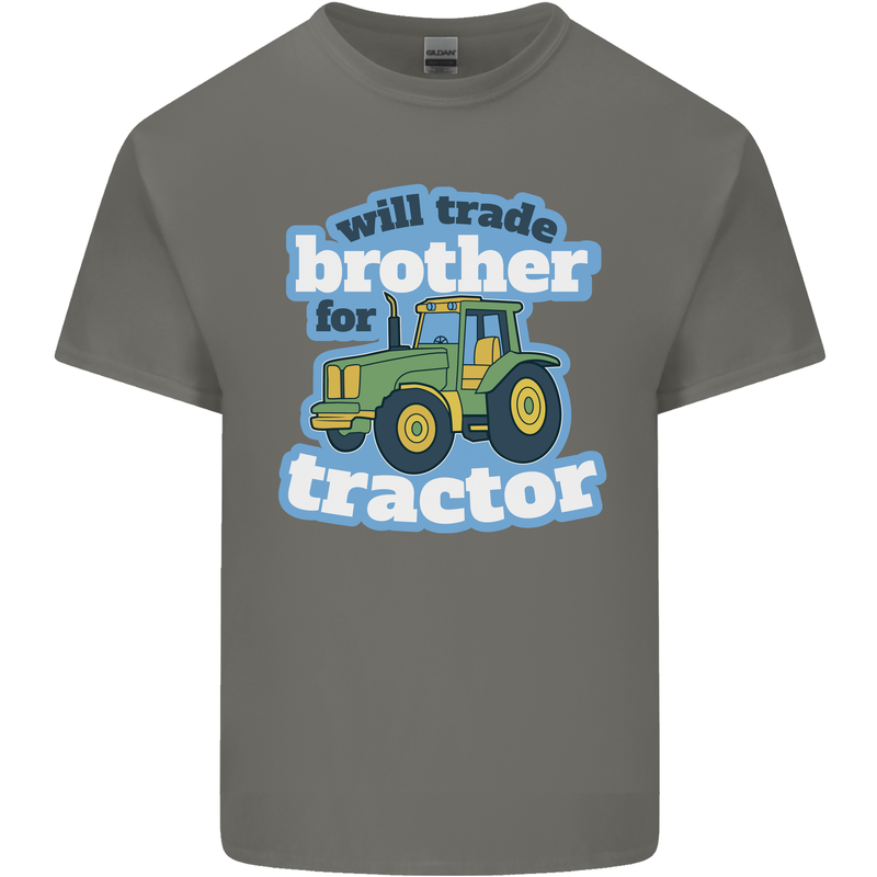 Will Trade Brother For Tractor Farming Mens Cotton T-Shirt Tee Top Charcoal