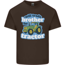 Will Trade Brother For Tractor Farming Mens Cotton T-Shirt Tee Top Dark Chocolate