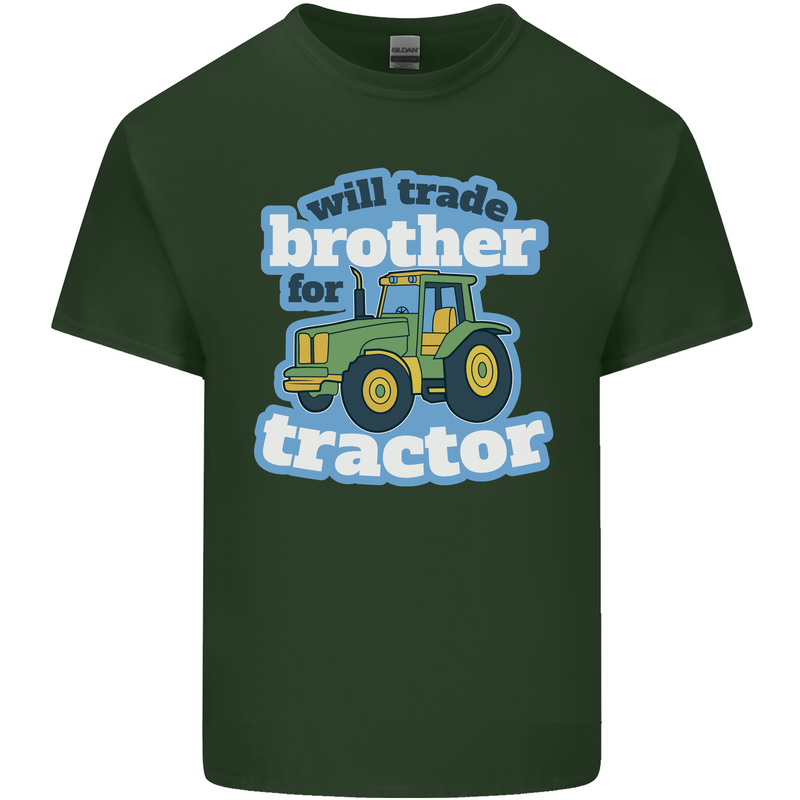 Will Trade Brother For Tractor Farming Mens Cotton T-Shirt Tee Top Forest Green