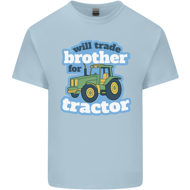 Will Trade Brother For Tractor Farming Mens Cotton T-Shirt Tee Top Light Blue