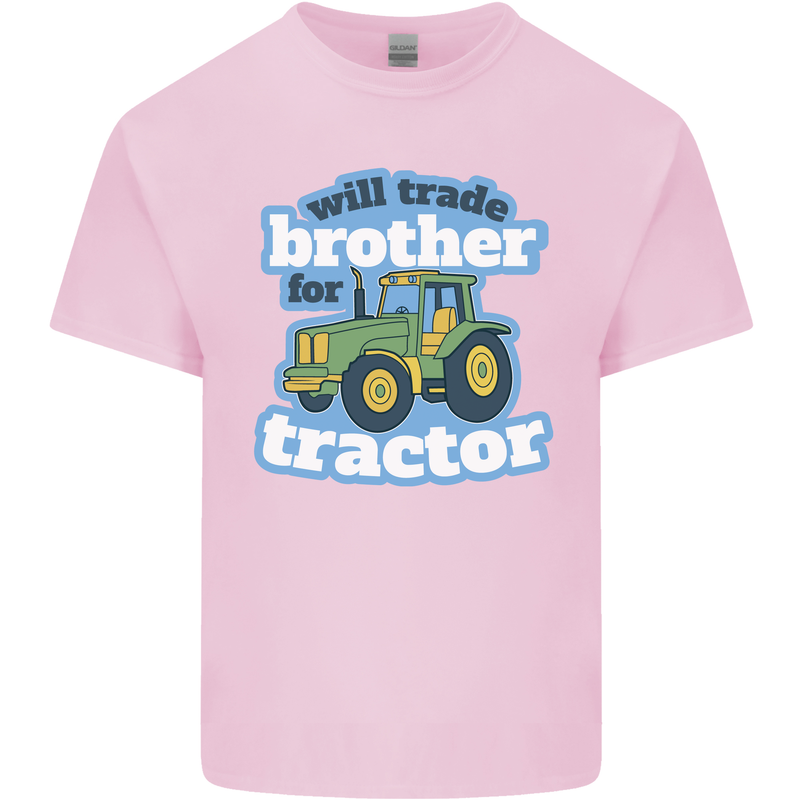 Will Trade Brother For Tractor Farming Mens Cotton T-Shirt Tee Top Light Pink