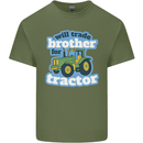 Will Trade Brother For Tractor Farming Mens Cotton T-Shirt Tee Top Military Green
