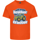 Will Trade Brother For Tractor Farming Mens Cotton T-Shirt Tee Top Orange