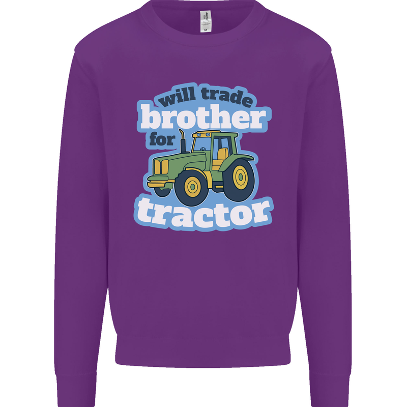 Will Trade Brother For Tractor Farming Mens Sweatshirt Jumper Purple