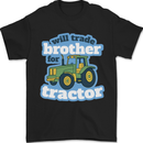 Will Trade Brother For Tractor Farming Mens T-Shirt 100% Cotton Black