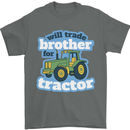 Will Trade Brother For Tractor Farming Mens T-Shirt 100% Cotton Charcoal