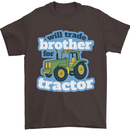 Will Trade Brother For Tractor Farming Mens T-Shirt 100% Cotton Dark Chocolate