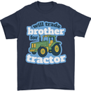 Will Trade Brother For Tractor Farming Mens T-Shirt 100% Cotton Navy Blue
