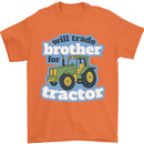 Will Trade Brother For Tractor Farming Mens T-Shirt 100% Cotton Orange