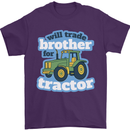 Will Trade Brother For Tractor Farming Mens T-Shirt 100% Cotton Purple